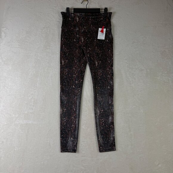 Spanx Faux Leather Snake Moha Shine Leggings NEW NWT Size Large - Picture 1 of 11